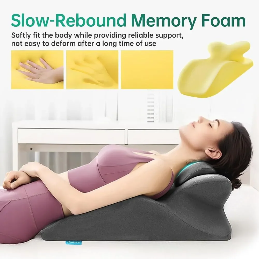 MOONYOOY Memory Foam Wedge Pillow Bed Support Reading Gray New Ergonomic